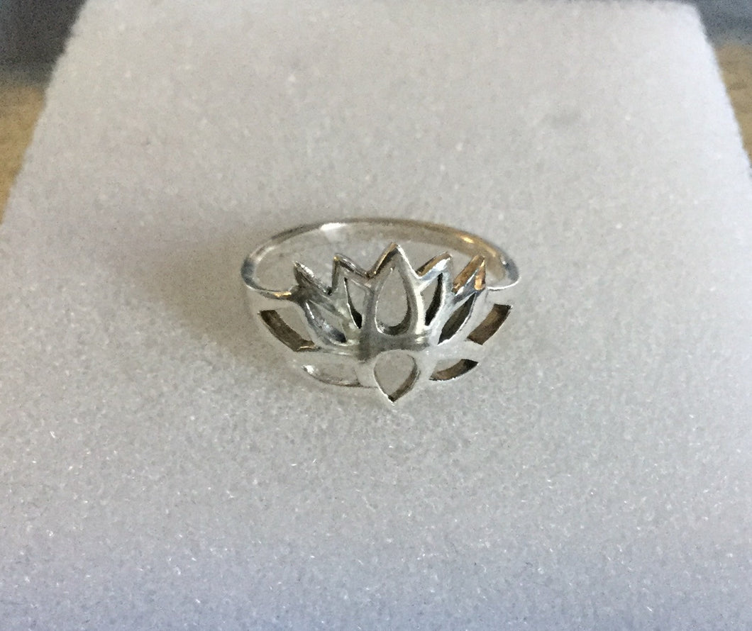 water Lily Silver Ring