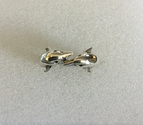 Sterling Silver Kissing Dolphin Ring
