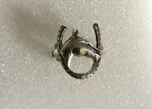 Horse head with Horse shoe Ring