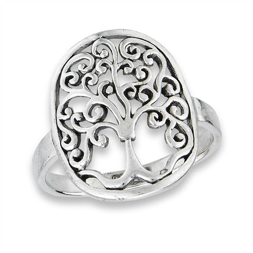 Tree of life ring curly Q detail