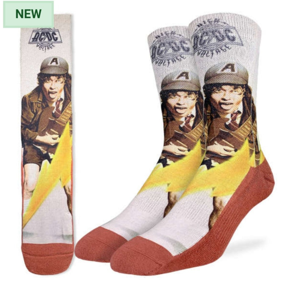 Men's AC/DC, High Voltage Good Luck Active Fit Socks sz 8 - 13 ...